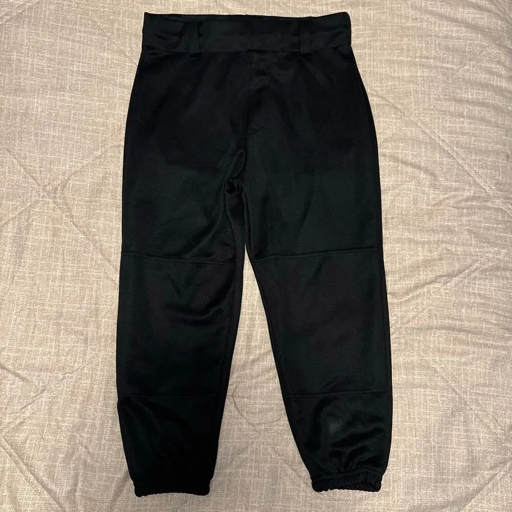 Easton Youth Large YL Black Baseball Pants Elastic Cuff Boys Girls
